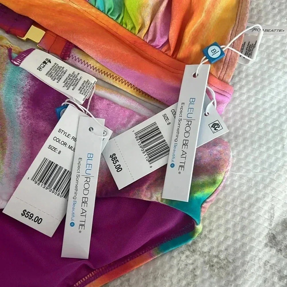 Bleu Rod Beattie Splash Out High Neck Key Hole Bikini Top and Bikini Bottom Sz 8 - Picture 8 of 8